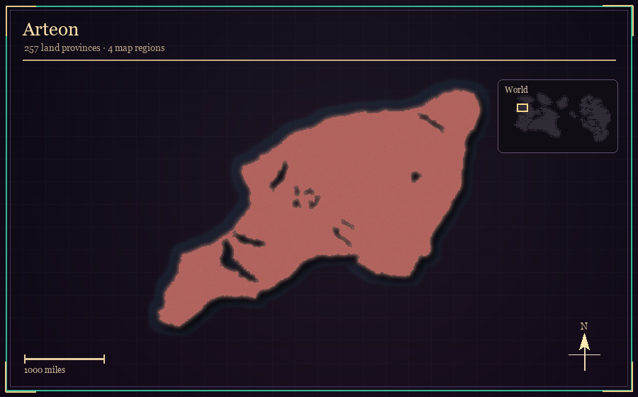 Map silhouette of Arteon