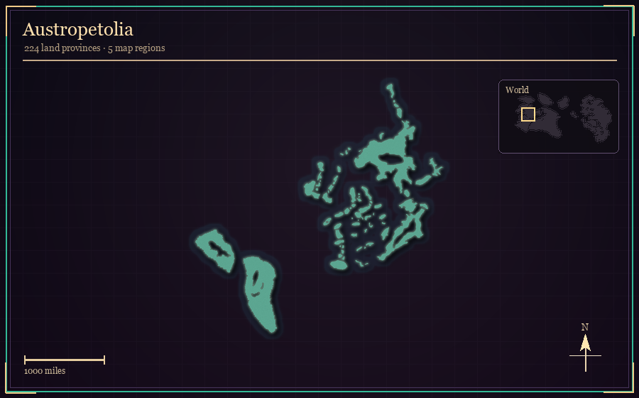 Map silhouette of Austropetolia