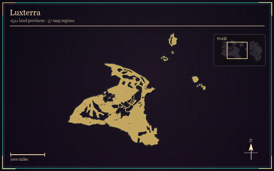 Map silhouette of Luxterra