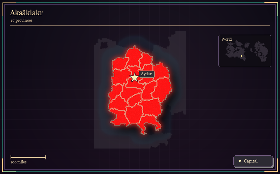 Map silhouette of Aksãklakr