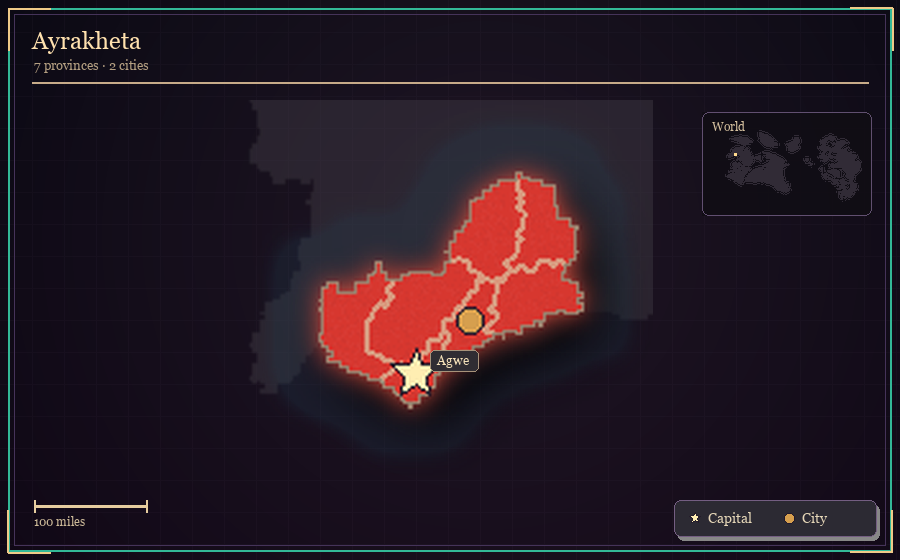 Map silhouette of Ayrakheta