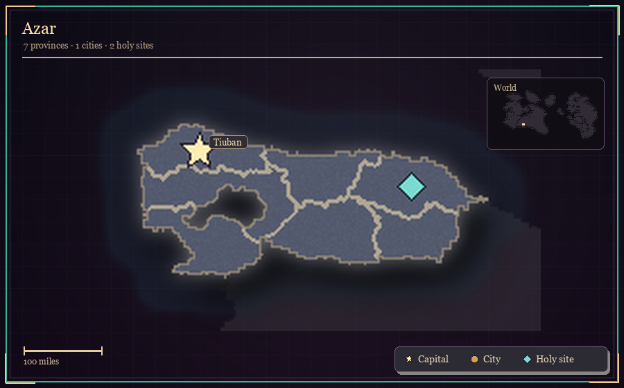 Map silhouette of Azar