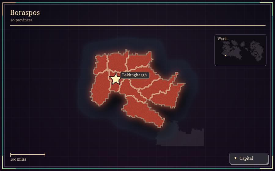 Map silhouette of Boraspos