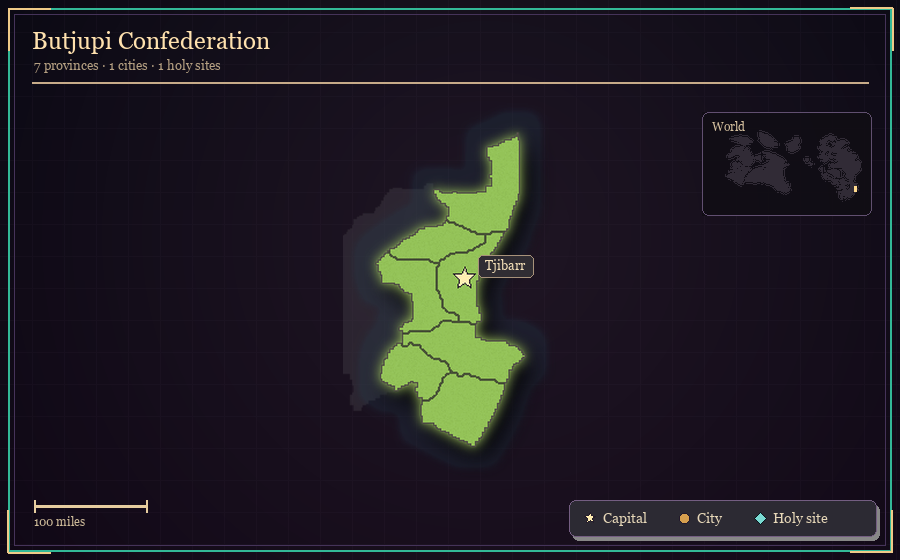 Map silhouette of Butjupi Confederation