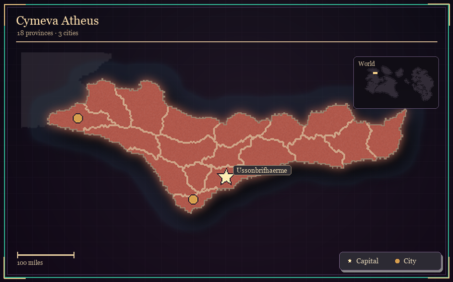 Map silhouette of Cymeva Atheus