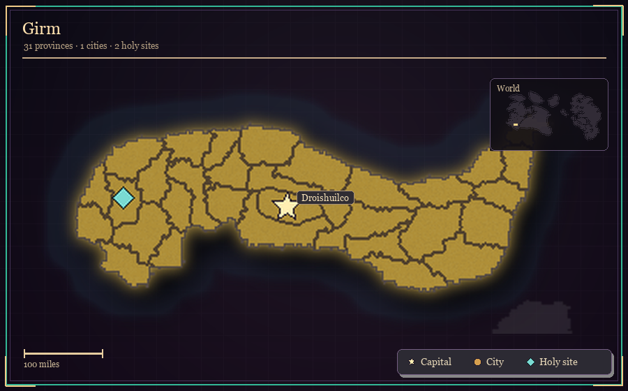 Map silhouette of Girm