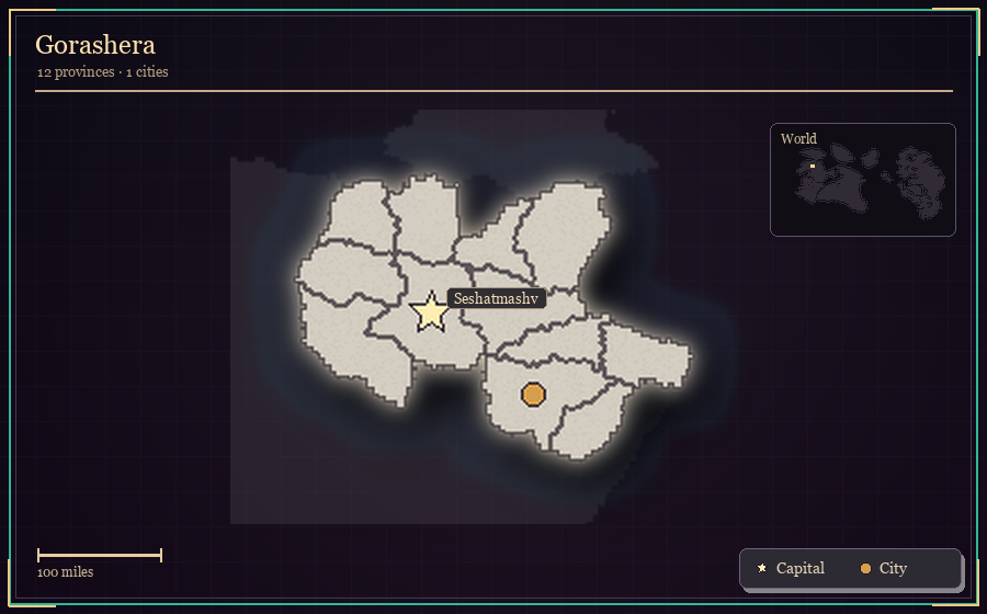 Map silhouette of Gorashera