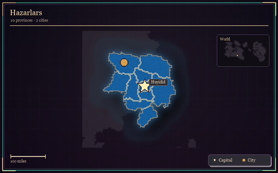 Map silhouette of Hazarlars