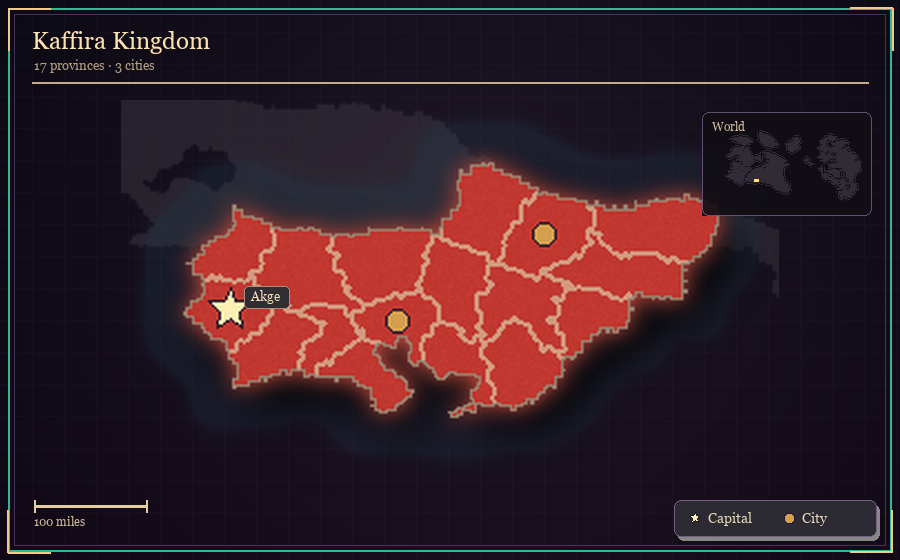 Map silhouette of Kaffira Kingdom