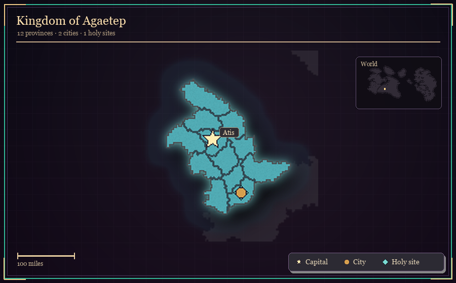 Map silhouette of Kingdom of Agaetep
