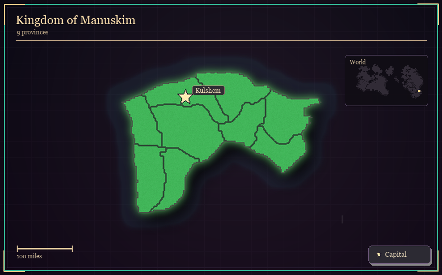 Map silhouette of Kingdom of Manuskim