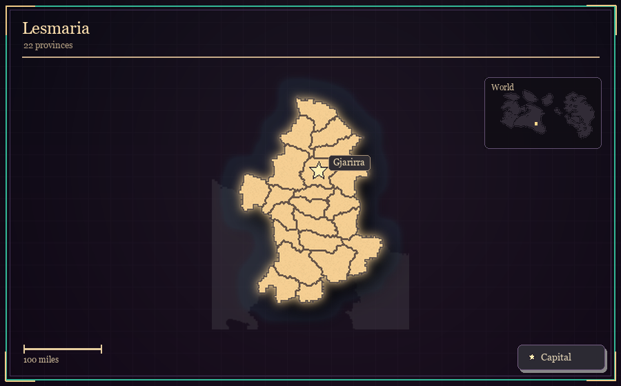 Map silhouette of Lesmaria