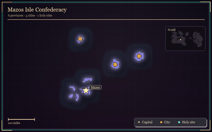 Map silhouette of Mazos Isle Confederacy