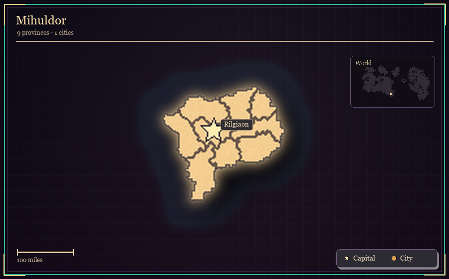 Map silhouette of Mihuldor