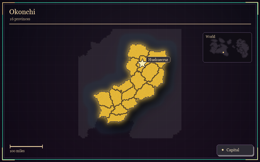 Map silhouette of Okonchi