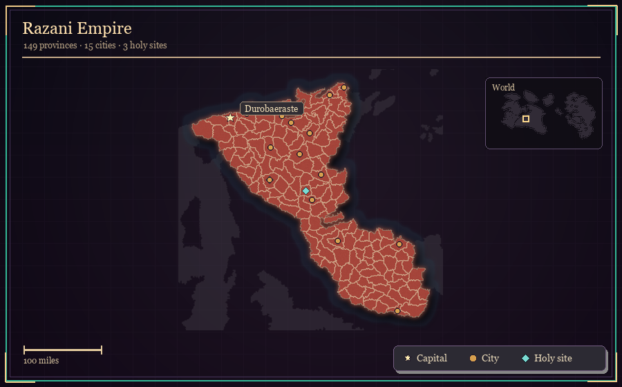 Map silhouette of Razani Empire
