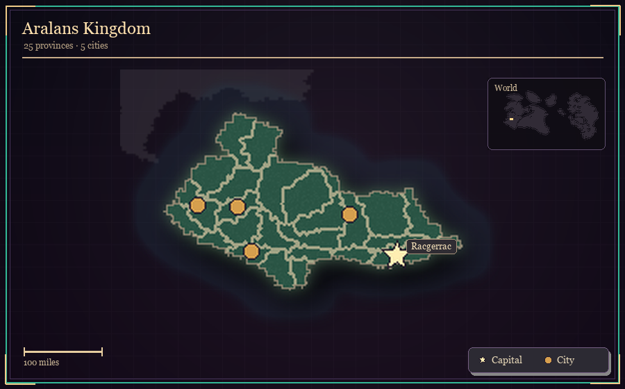 Map silhouette of Aralans Kingdom