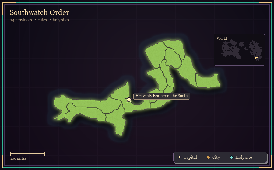 Map silhouette of Southwatch Order