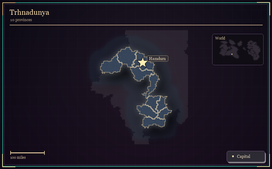 Map silhouette of Trhnadunya