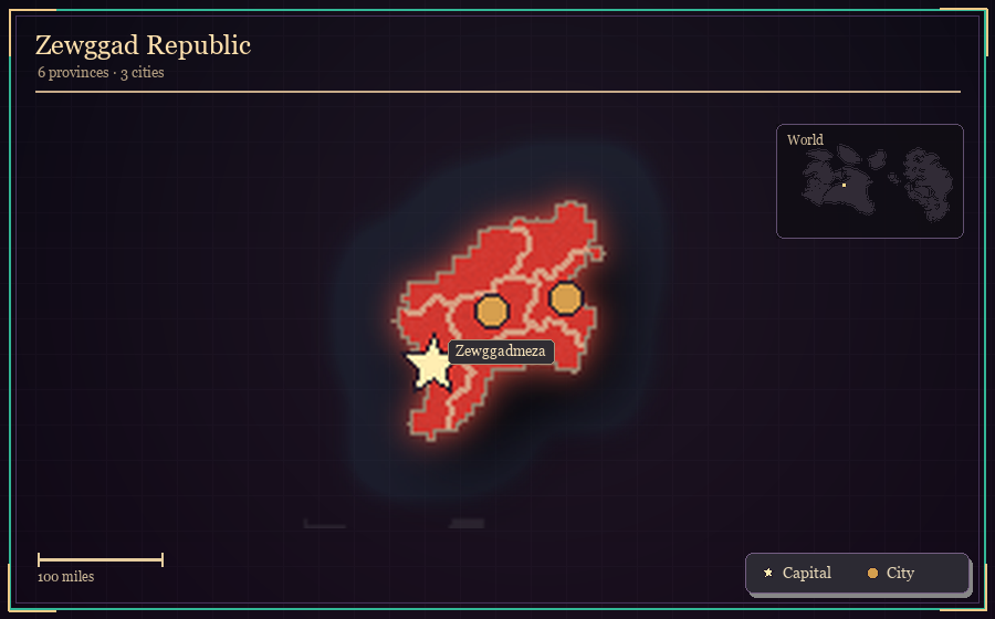 Map silhouette of Zewggad Republic